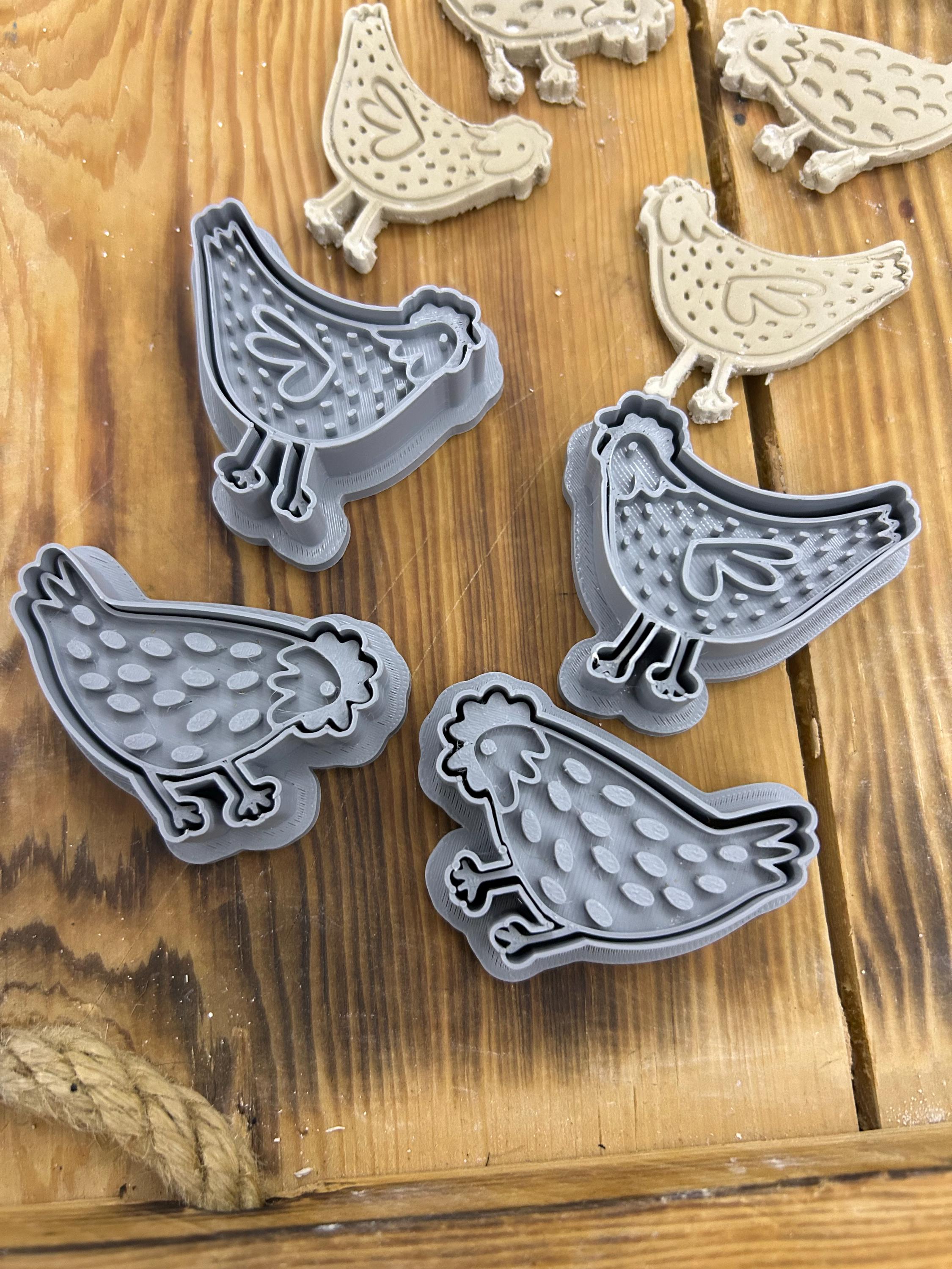 Hen Stamp Set: Hen Stamps for Clay, Pottery, Soap,clay Magnet - Etsy