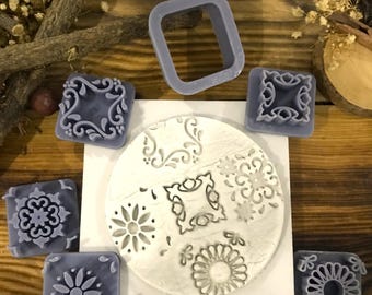 Moroccan Tile Stamp & Cutter Set: Polymer Clay, Ceramic, Cookie