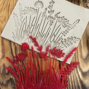 Flexstamp™ – Flexible Clay Stamp | Botanical Wildflower Grass Texture | Organic Meadow Pattern image 6