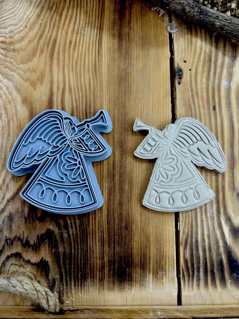 Angel Cutter & Stamp Set | Christmas Ornament Clay Tool - Etsy