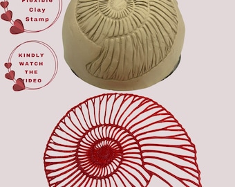 Flexstamp™ – Flexible Clay Stamp | Nautilus Pattern – Deep Detail Texture Tool