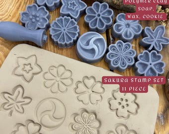 Sakura Press Japanese Stamp Set: Pottery, Clay, Soap, Cookie