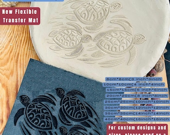 Sea Turtle Texture Mat: Flexible Foam for Pottery, Clay, Soap