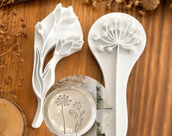 Jeu de tampons en pâte à modeler dentelle et crocus de la reine Anne