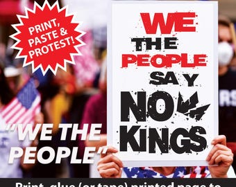 No Kings Hands Off Protest Sign "We The People"