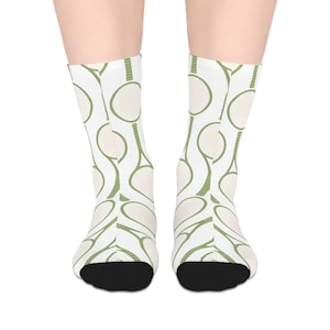 Trendy Mid-length Socks with Tennis Design, Casual Fashion, Gift for Friends, Everyday Wear, Sporty Style, Statement Socks