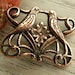 2 Love Bird Connector Charms, Antique Copper, Third Hole Drilled for Dangles or Drops, Victorian Style Bird Charms, 20.5 x 15.5mm