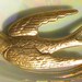 Sparrow Bird Charm 2 Link Connector, Oxidized Vintage Look Brass, Large 40mm x 18mm