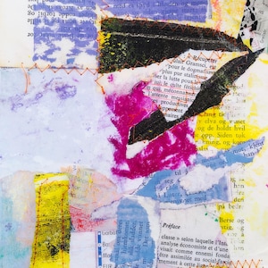 Abstrakcyjny kolaż w technice mieszanej: Mapa zapomnianych znaczeń (A5)