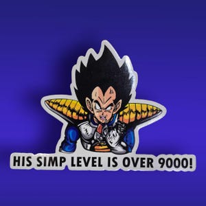 His Simp Level is over 9000 - anime sticker