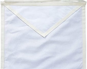 Avental Maçônico - Avental de Candidato a Maçom em Tecido de Algodão Branco