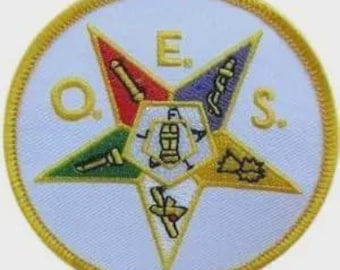 Patch bordado à máquina maçônico da Ordem da Estrela do Oriente (personalizável)