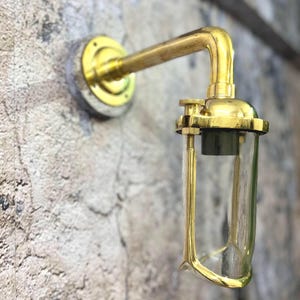 Retro Industrial Swan Neck  Brass Light |Brass wall mount fixture | Outdoor Brass Sconce | Classic Passageway Light | Handcrafted Light 1pc.