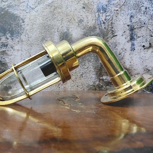 Marine Style Brass Sconce with Glass | Alley Way Light | Passageway Light | Solid Brass Wall Mount Light | Outdoor Wall Light 1pc.