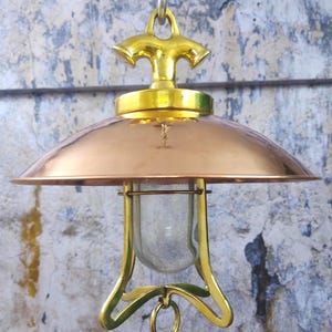 Decorative Brass and Copper Pendant Light | Hanging Ceiling Lamp | Retro Hanging Brass Lantern | Nautical Hanging Light | Ship Light 1pc.