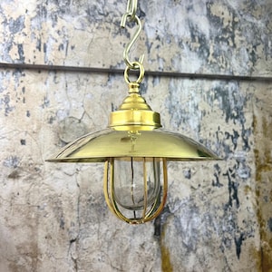 Plafonnier vintage en laiton | Lampe à suspension en laiton de style maritime | suspension avec breloque vintage | Lampe antique | Lampe pour bateau 1 pièce