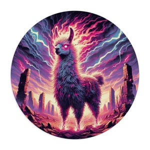Chaos Llama Pad Funny Mouse Pad Weird Llama Gift Quirky Desk Mat Crazy Llama Design Meme Mousepad Funny Llama Mat by Exact Creations