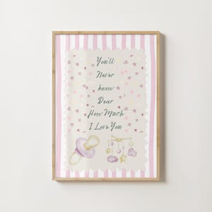 Pink Nursery Wall Art: &#39;I Love You&#39; Quote Print (Digital Download #16