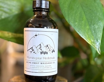Aceite de masaje Ache Away - Árnica, lavanda, caléndula y manzanilla - Alivio natural del dolor, recuperación muscular