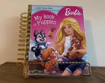 Barbie Book of Puppies. Handmade Journal. Keepsake Notebook