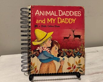 Animal Daddies and My Daddy. Vintage-Inspired Handmade Keepsake Journal. Father's Day.