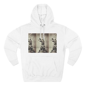 Three-Panel Art Hoodie, Vintage Fleece Hoodie, Unisex Graphic Sweatshirt, Casual Streetwear, Unique Gift for Him/Her