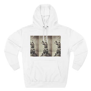 Three-Panel Art Hoodie, Vintage Fleece Hoodie, Unisex Graphic Sweatshirt, Casual Streetwear, Unique Gift for Him/Her