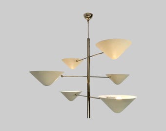 スプートニクシャンデリア：ミッドセンチュリーモダン真鍮製イタリアン