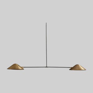 Modern Antique 2 Light 1950sMid Century Modern Raw Brass Pendant Sputnik chandelier light Fixture Brass Home Chandelier.