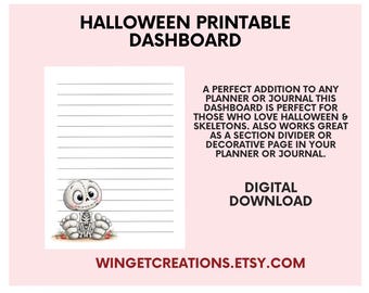 Printable Halloween Skeleton Stationery | Digital Download | 5x7 & 8.5x11 Sizes (Digital Download))