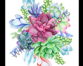 Printable Succulent Wall Art - Set of 10 (8x10)