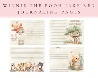 Junk Journal Printable Pages: Winnie the Pooh Inspired Design (Digital Download)