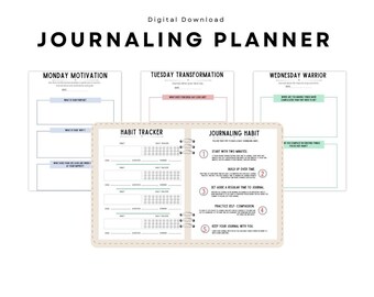 Journaling Planner Printable | Daily Reflection & Goal Setting Pages | Instant Download PDF