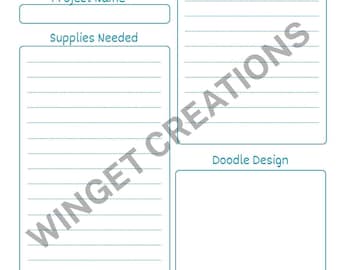 Craft Project Planner Printable (A4)