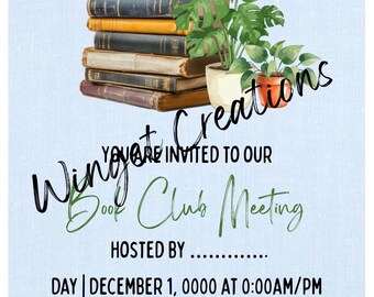 Editable Book Club Invitation - Printable Template