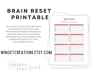 Brain Reset Planner Printable | Digital Download