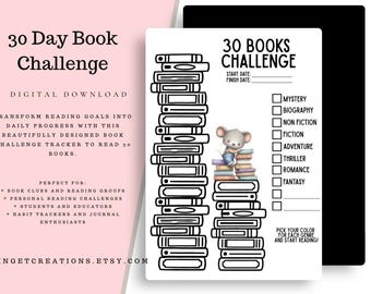 30 Book Challenge Tracker (Printable)