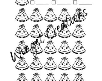 August (Watermelon) Themed Printable Monthly Mood Tracker (digital download) A4