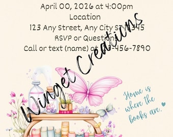 Editable Book Gathering Invitation - Printable Template