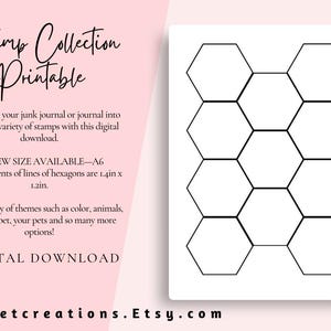 Hexagon Junk Journal Druckbare Seite (NEUE SIZE - A6)