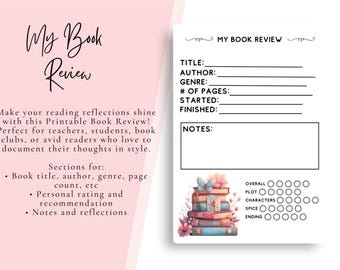 Printable Book Review (5in x 7in)