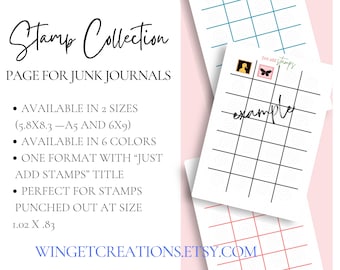 Stamp Collection Junk Journal Printable Page (available in 2 sizes)