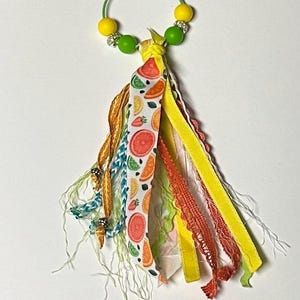 Purse / Bag Charm, fruit ribbon, bright colors, school, work