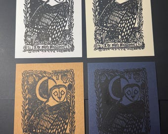 Fauna Tarot Card Linocut Prints