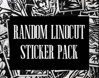 Random Linocut Sticker Bundle