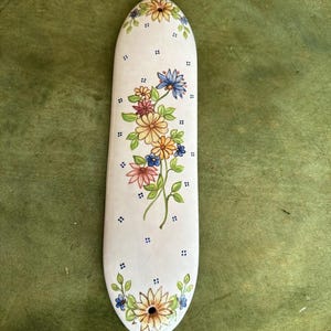 Vintage Chanticleer Hand Painted Pottery Swinging Door Push Plate