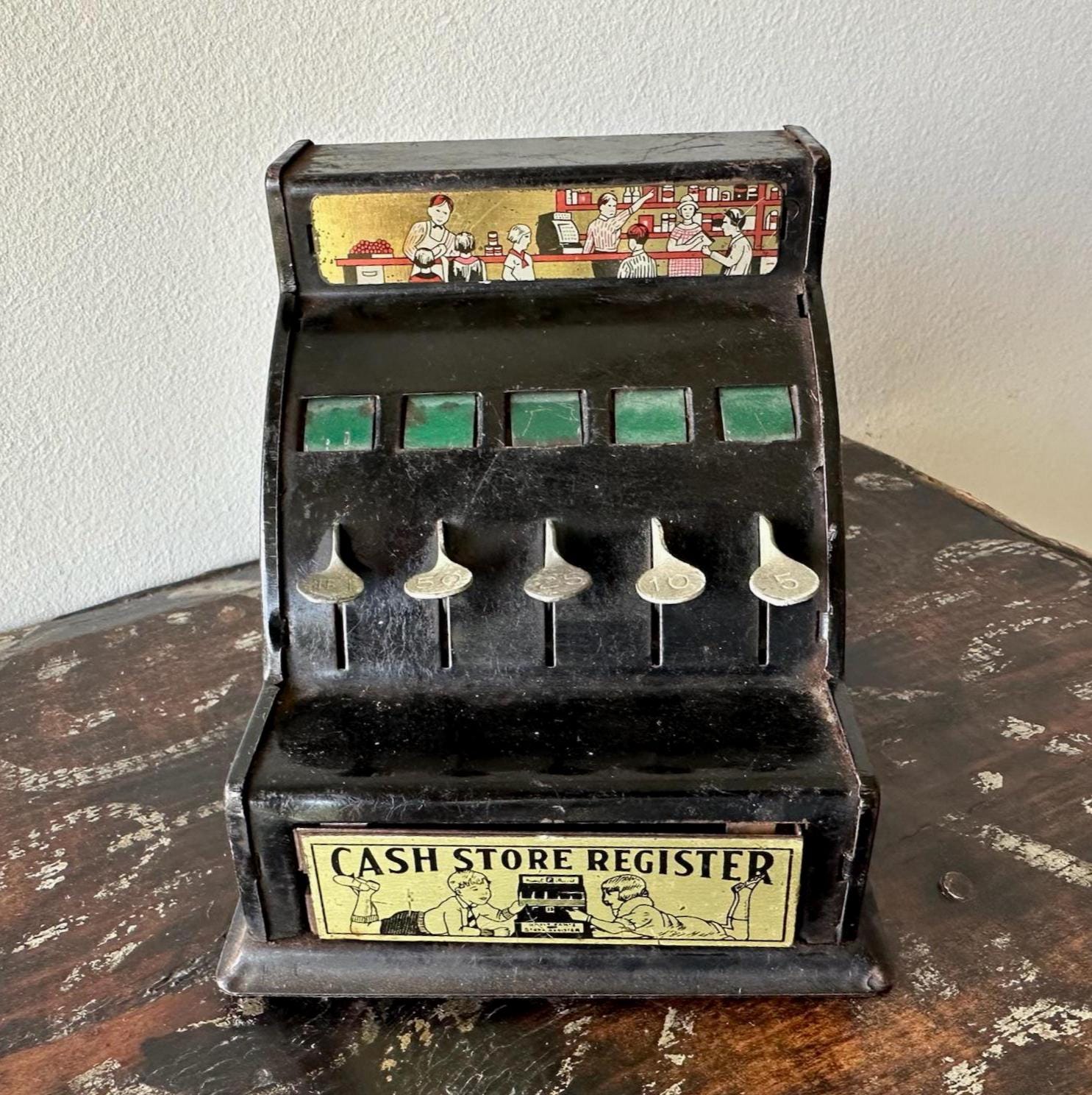 Vintage Metal Toy Cash Register - Etsy