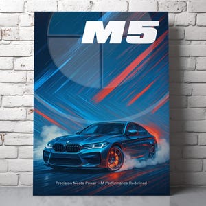 BMW M5 F90 Car Poster | Automotive Wall Art, Supercar Print for Man Cave, Garage & Office Decor, Gift for Car Enthusiasts Digital Download