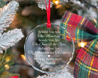 Personalized Retirement Ornament Keepsake Gift, Unique Glass Ornament Gift For Retiring Coworkers, Happy Retirement Gift For Her, Retired