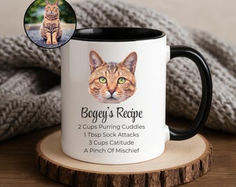 Personalized Cat Mug From Photo, Custom Pet Gift For Cat Lovers, Cat Dad Gift, Cat Mom Gift, Custom Coffee Mug, Funny Personalized Cat Mug